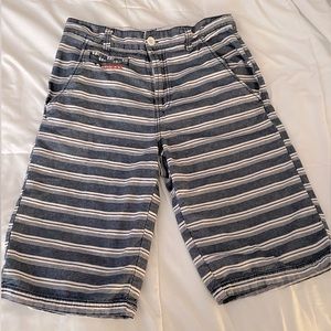 Guess boys’ size 16 blue and white striped shorts